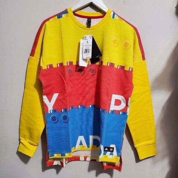 Adidas Lego Sweatshirt Boys Sz Large Crew Neck Long Sleeve RUNS BIG .NWT